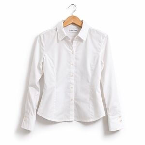 Calvin Klein Women's White Button-Up Shirt